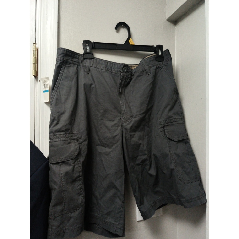 Men's IZOD Flat Front Cotton Golf Shorts 11" In. Asphalt Gray Size 36 New